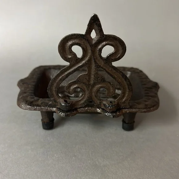 Cast Iron Footed Soap or Note Card Tray NWOT - Picture 4 of 7